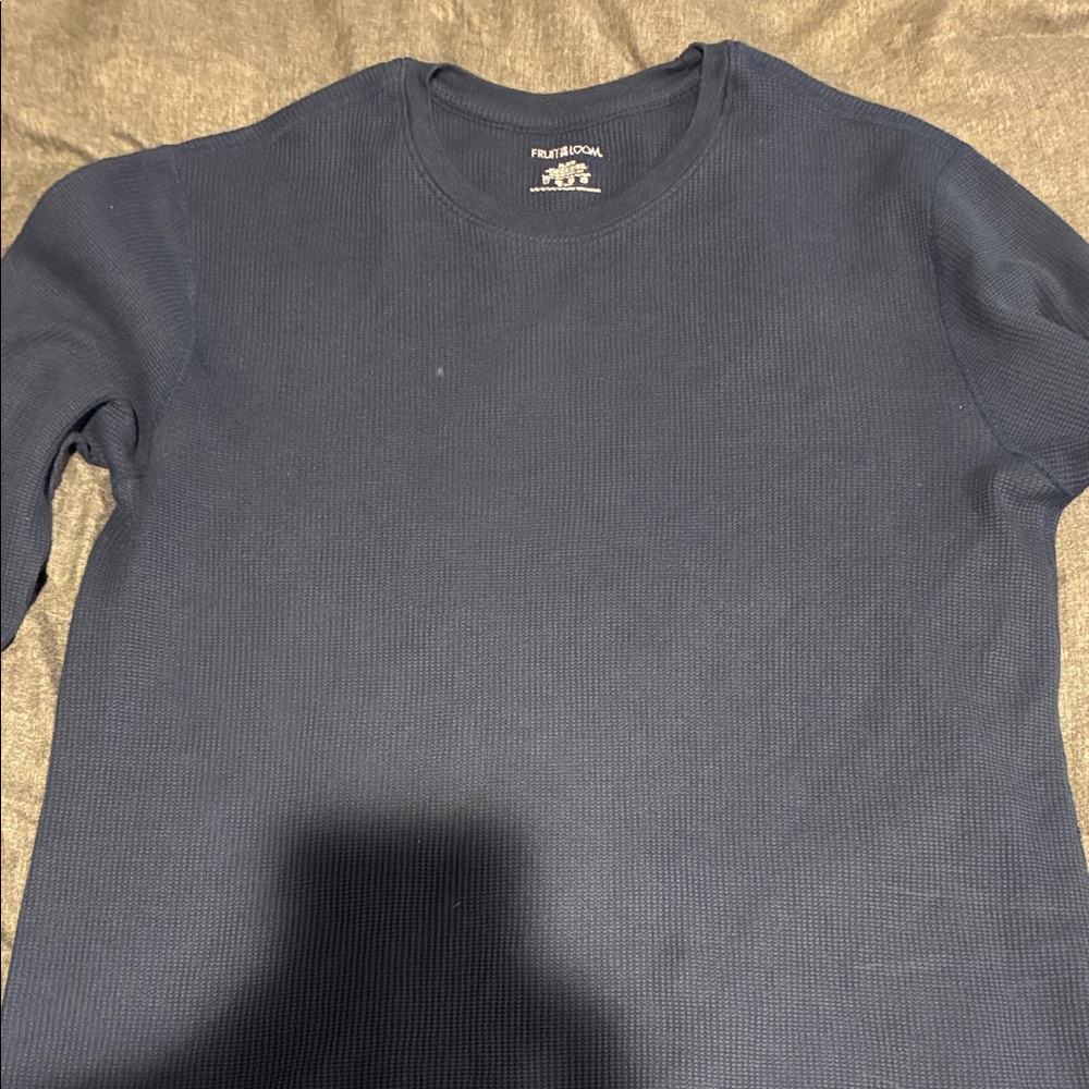Fruit of the Loom Men's Navy Long Sleeve Tee